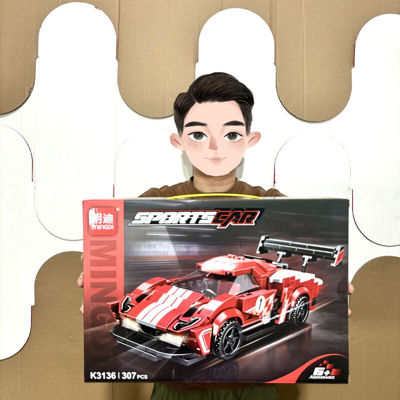 Boy gift box small particle racing puzzle building block model children's toys teaching and training enrollment points renewal gift