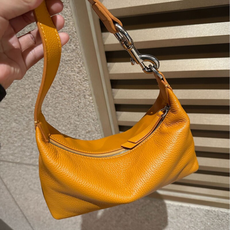 Japanese and Korean Style Simple High-quality Leather Hobo Lunch Box Lunch Bag Portable Shoulder Underarm Crossbody Women's Casual Bag