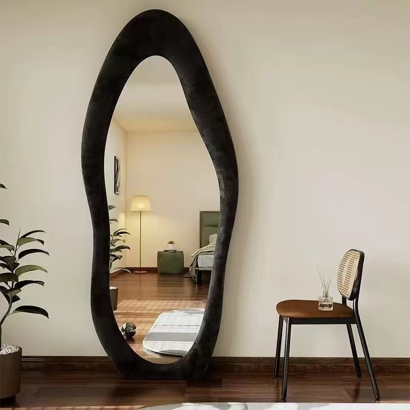Espejo de cuerpo completo francés, diseño irregular, dormitorio hogar