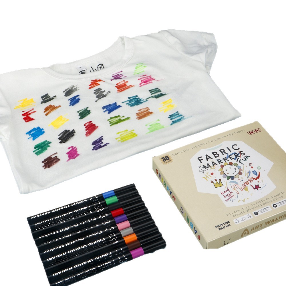 Uniforme escolar 30 colores pincel de firma pincel de pintura infantil DIY ropa de tela acrílico pincel de pintura al por mayor