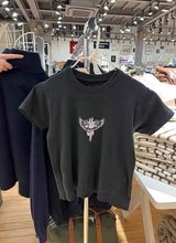 BM风brandy同款   骷髅头图案t恤修身棉黑色上衣女