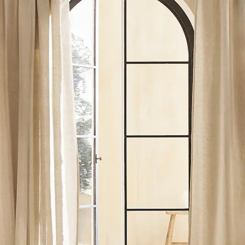 跨境专供高端轻奢亚麻浴帘纯色简约抗水浴室隔断亚马逊门窗帘定制