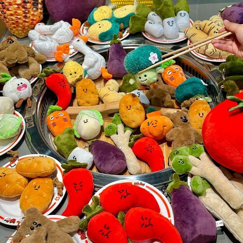 In-Stock Jellycat-Style Plush Doll Keychain Jc Realistic Food Fruit Vegetable Pendant Toy