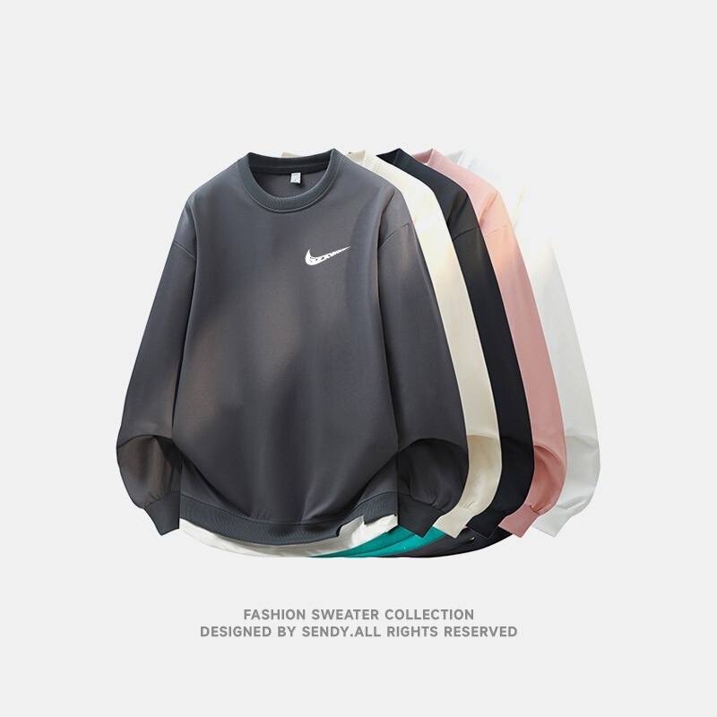 Trendy fashion sweatshirt for men, new autumn and winter men's round-neck white base shirt, men's large fleece drop-shoulder sweatshirt Trendy fashion sweatshirt for men, new autumn and winter men's round-neck white base shirt, men's large fleece drop-shoulder sweatshirt