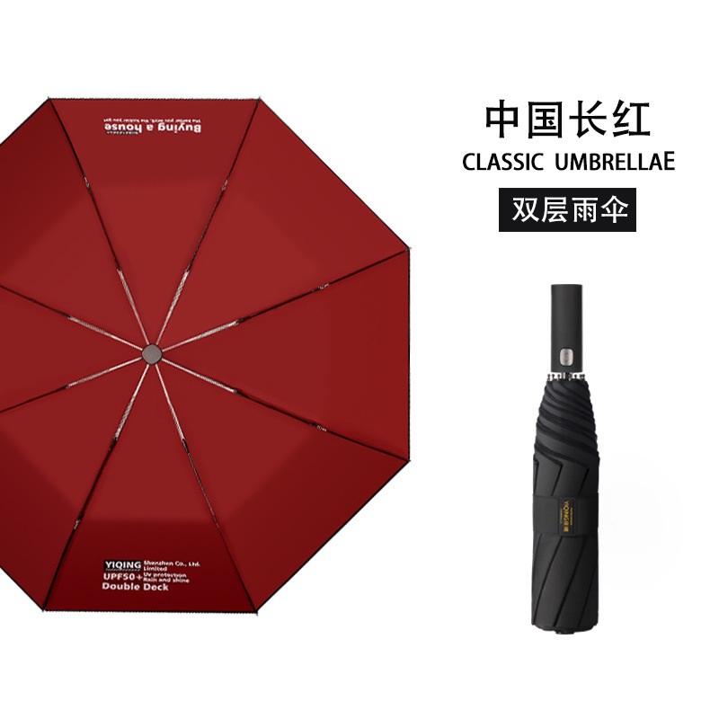 自动大雨伞长柄超大号双三四人防晒双层抗风加大加厚加固LOGO|undefined