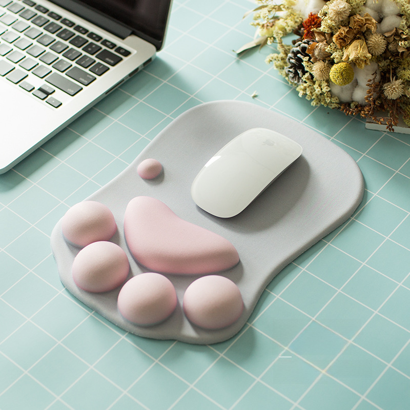 Cute Cat Paws Mouse Mat Cushion Korean Creative Office Adhesive Mouse Pad Anime Girl Cute Item Personalized Mousepad