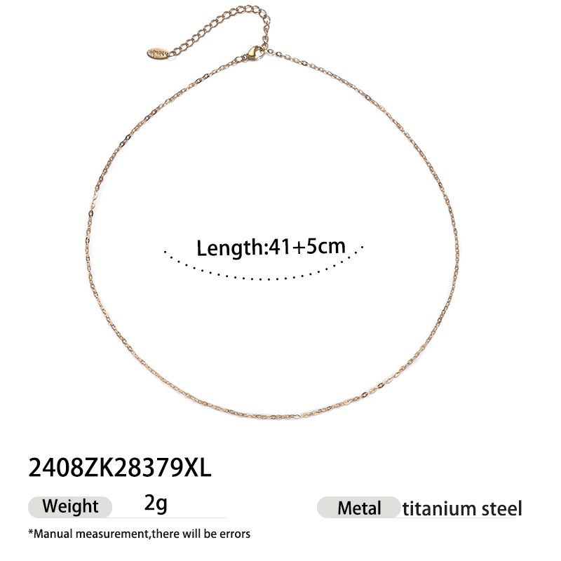 Taena collar de acero de titanio europeo y americano apilado con sentido de alta gama moda para mujer cadena de clavícula minimalista joyería explosiva transfronteriza al por mayor