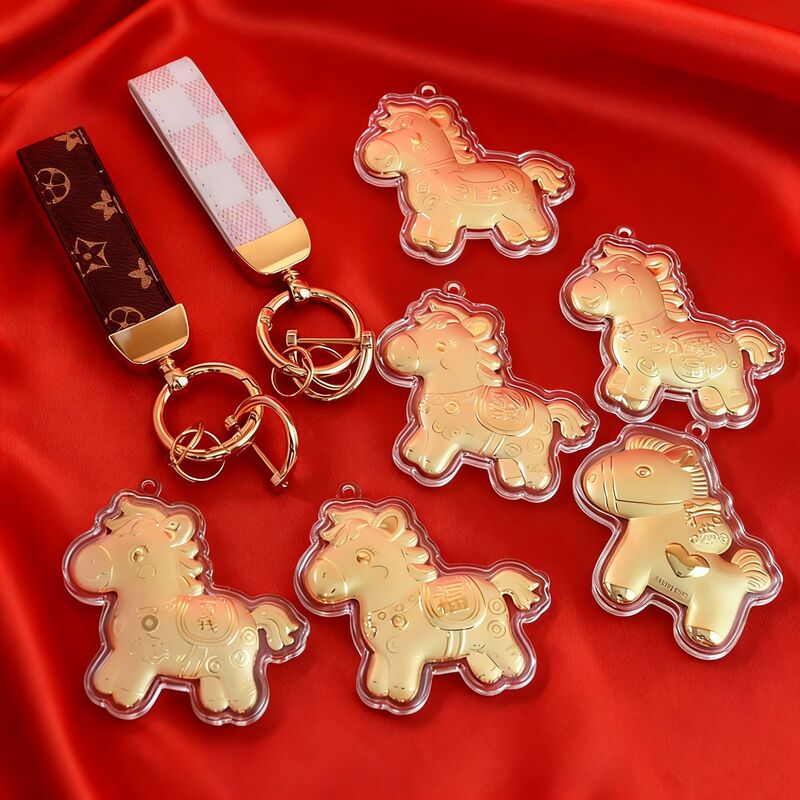 Pure Gold 999 Gold Keychain Bracelet Chain Pendant Bag Charm Creative Gift Handmade