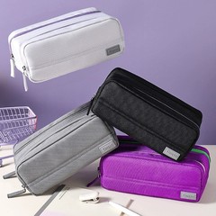 コクヨ 2025 新製品 大容量 両開き ダブルジッパー 鉛筆バッグ 文具収納ボックス シンプル 多機能 ペントレイ