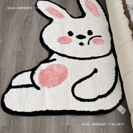 毯萌兔房间ins地毯脚垫防滑可爱毯床边卧室衣帽间儿童房卡通包邮