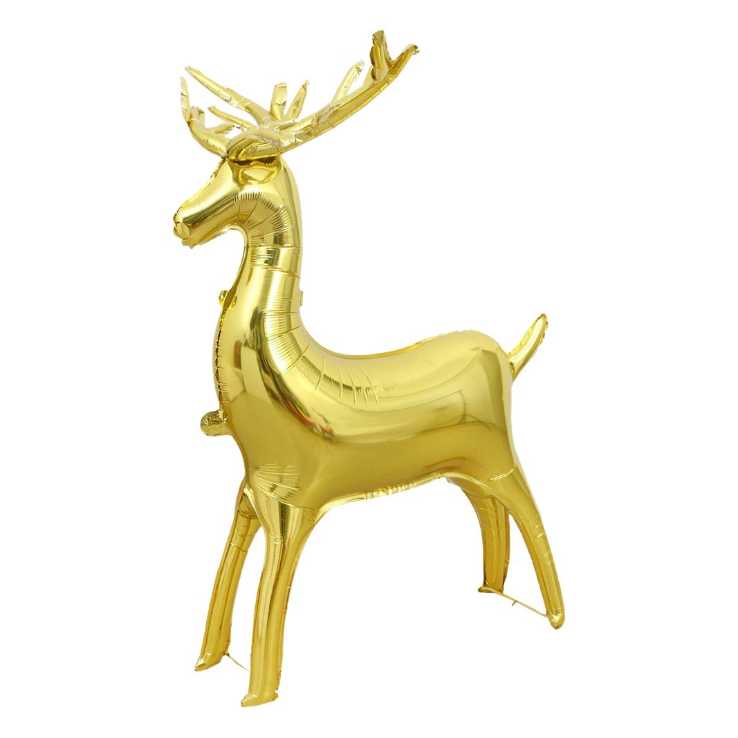 Amazon горячая Распродажа 3D Золотой олень стоячий Лось стиль алюминиевая пленка воздушный шар Рождественская серия украшение для вечеринки