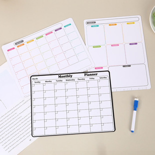Magnetic suction board cross-border refrigerator stickers erasable calendar punch card dry erase message board movable price schedule wholesale