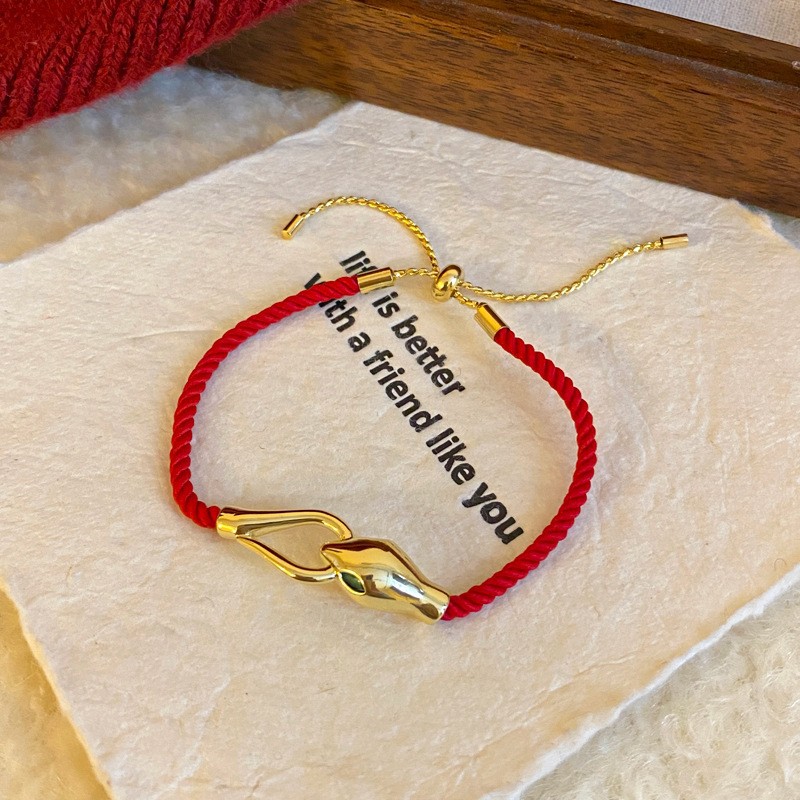 Nuevo estilo chino Lucky Nafu Año de nacimiento Pulsera de hilo rojo Moda Pulsera de todo fósforo Pulsera de temperamento de lujo ligero de nicho