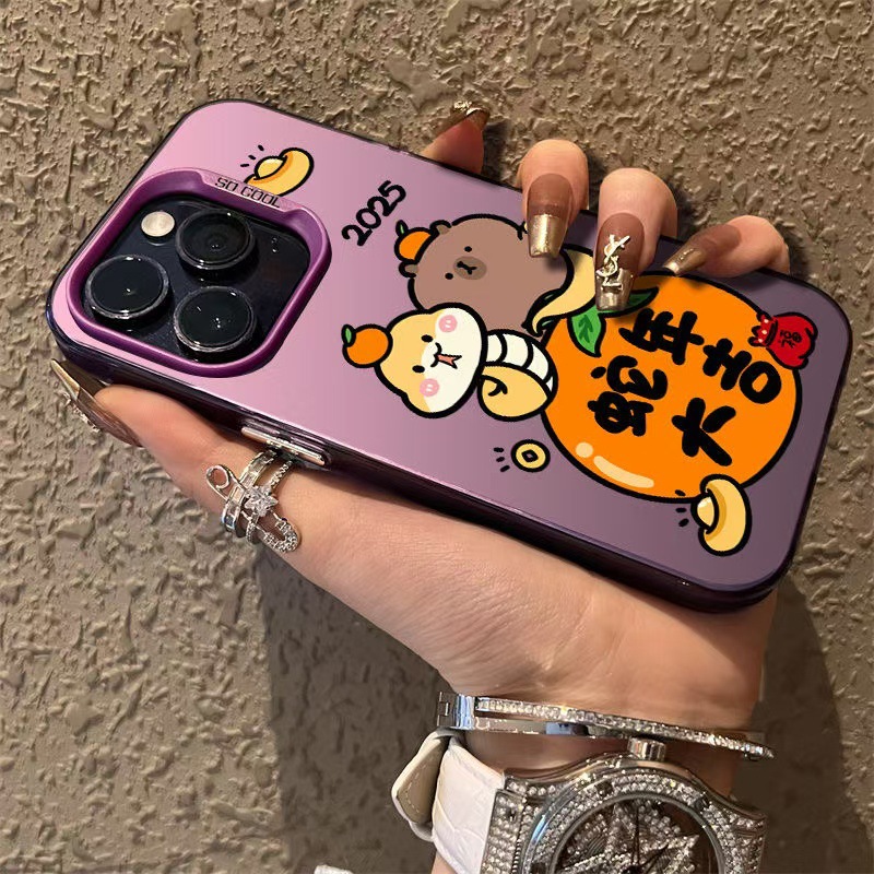 El nuevo año de la serpiente es adecuado para la carcasa del teléfono móvil iphone16 Apple 15promax/14 anti-caída 13pro12 mate