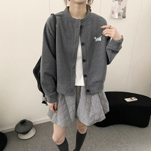 9317加绒棒球服女2025冬季外贸高品质显瘦运动休闲时尚加绒外套女