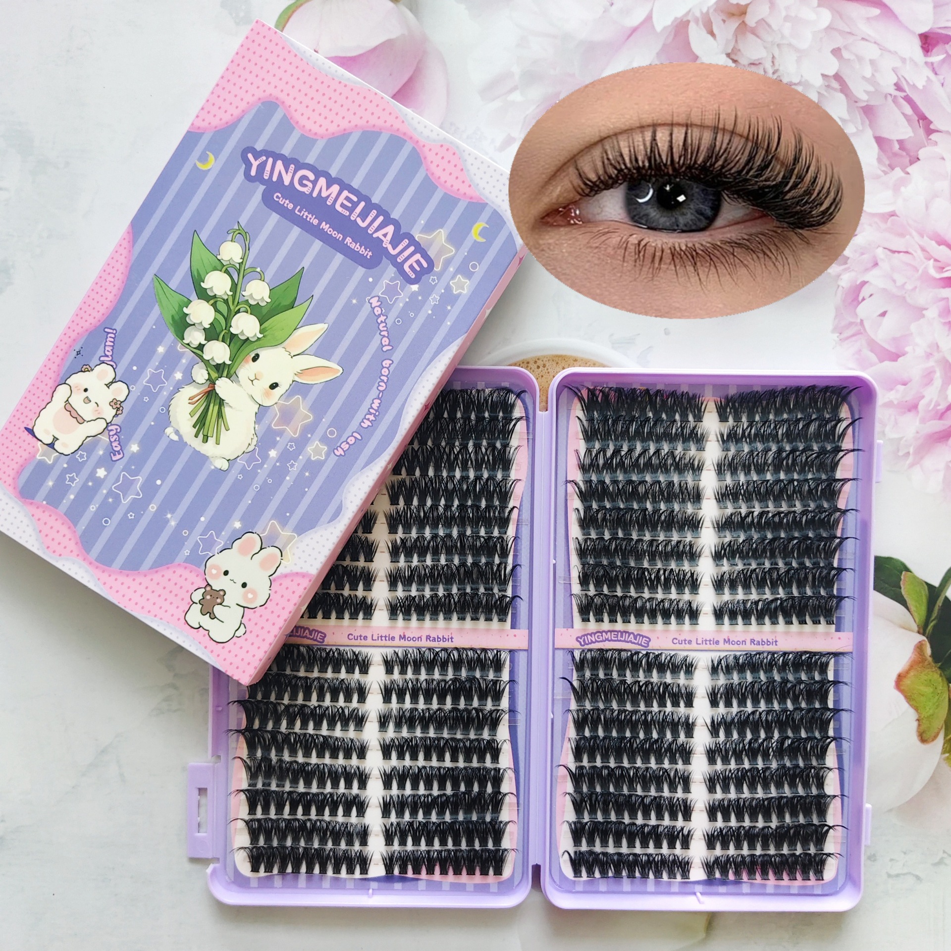 Parillas falsas transfronterizas sin pegamento, pestañas falsas de maquillaje, estilo cómico, pestañas falsas sin pegamento, pestañas falsas sin pegamento