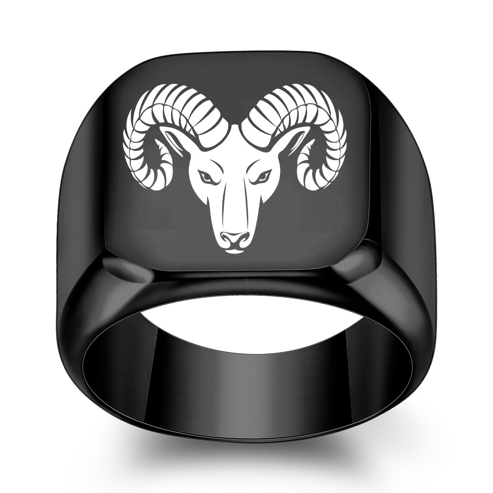 Rings Classification Retro Cattle Titanium Steel Plating Men's Rings