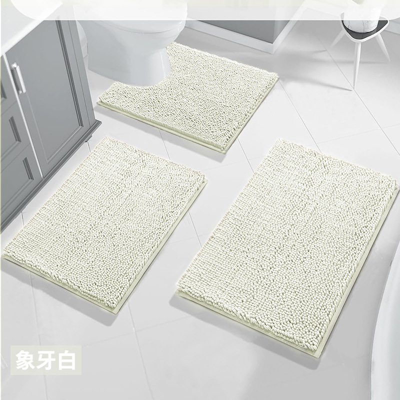 Transfronterizos dedicados al baño inodoro esterilla de piso de tres piezas conjunto de esterilla antideslizante de puerta de inodoro doméstico esterilla de absorción de agua