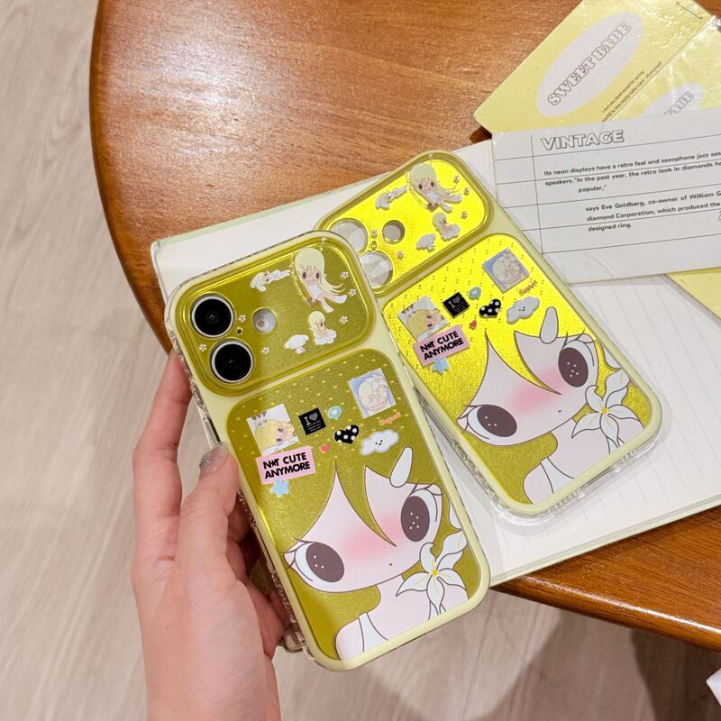Suitable for 15Promax Autumn Wild Green Japanese-Style Girl Phone Case 17Pro Glossy Phone Cover Suitable for 15Promax Autumn Wild Green Japanese-Style Girl Phone Case 17Pro Glossy Phone Cover