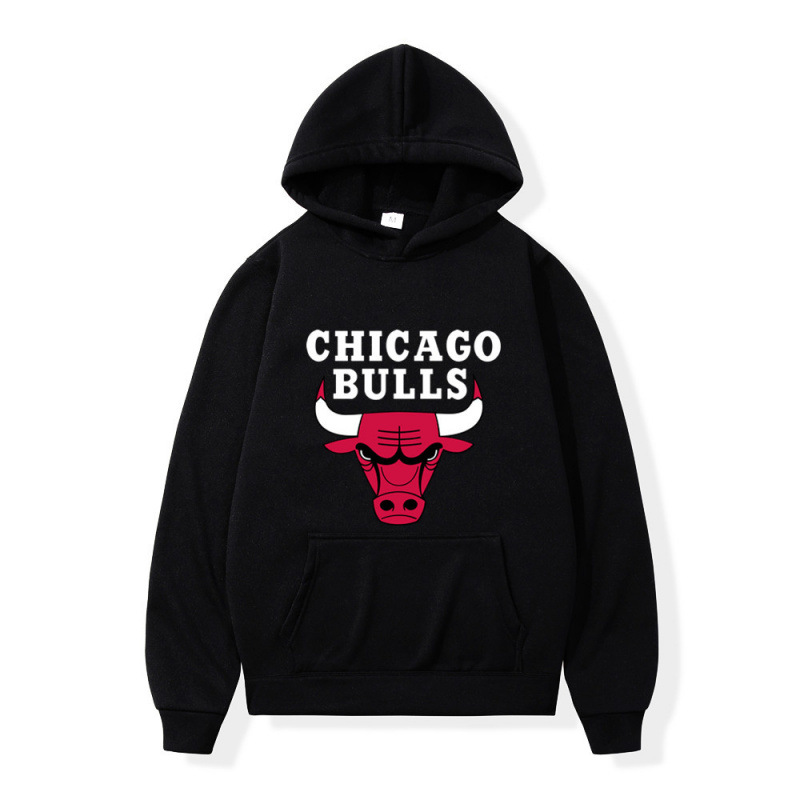 대외 무역 가을 겨울 남성 시카고 불스 프린트 캐주얼 후드 티셔츠 스웨트 셔츠 후드티 사진 제작