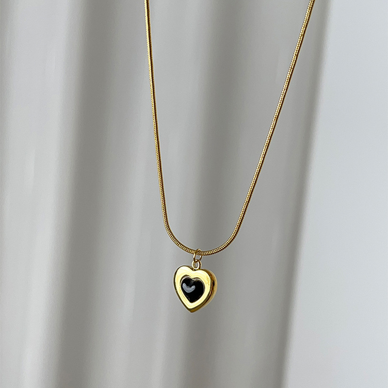 304 Stainless Steel Material PVD Coated Real Gold Plated Printing Titanium Steel Sweet Waterproof Non Tarnish Titanium Steel Pendant Necklace
