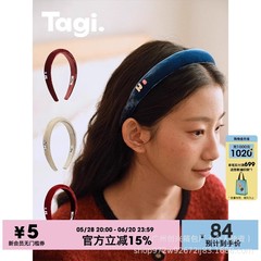 Tagi.丝绒《i》想象彩色钻鼓鼓复古可爱真丝高颅顶发箍头箍