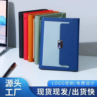 定制活页本商务办公学习记事本拼接皮面金属方扣笔记本礼盒笔记本