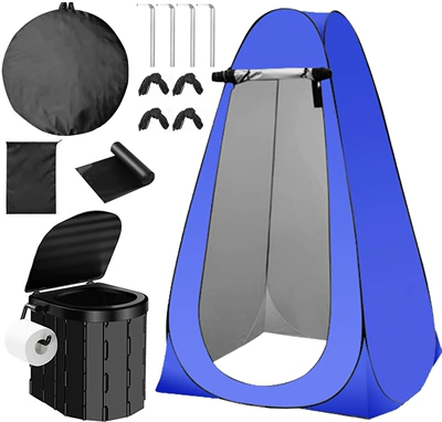 Fully automatic portable changing and — Avtomobil dam çadırları - 2-blue-windows-toilet-single-person-1212-19m
