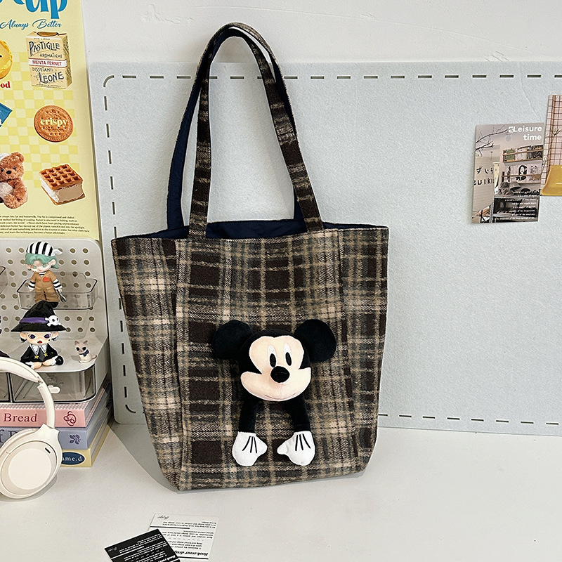 Mujer 2025 nueva tarjeta popular celosía estudiantes bolsos de primavera de gran capacidad bolsos de hombro bolsos de ocio y desplazamiento bolsos especiales