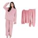 Autumn and Winter Hapa Dog Solid Color Jacquard Cotton Velvet Warm suit Pajamas Home Clothes Women's Warm Thickened Two-piece Set