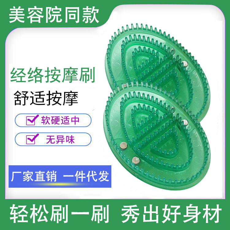 Five Elements Meridian Body Massage Brush, soft brush for full body, back, shoulders, neck, legs, arms, magnetic massage brush with essential oil.