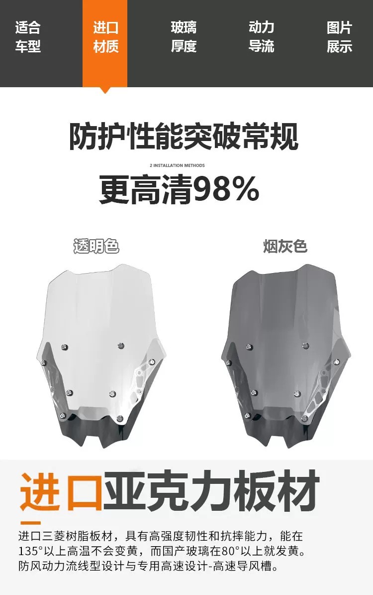 Rider Bull is suitable for the modification of the blackened front windshield and rain shield accessories for the Wuji Winglong SR150R racing motorcycle