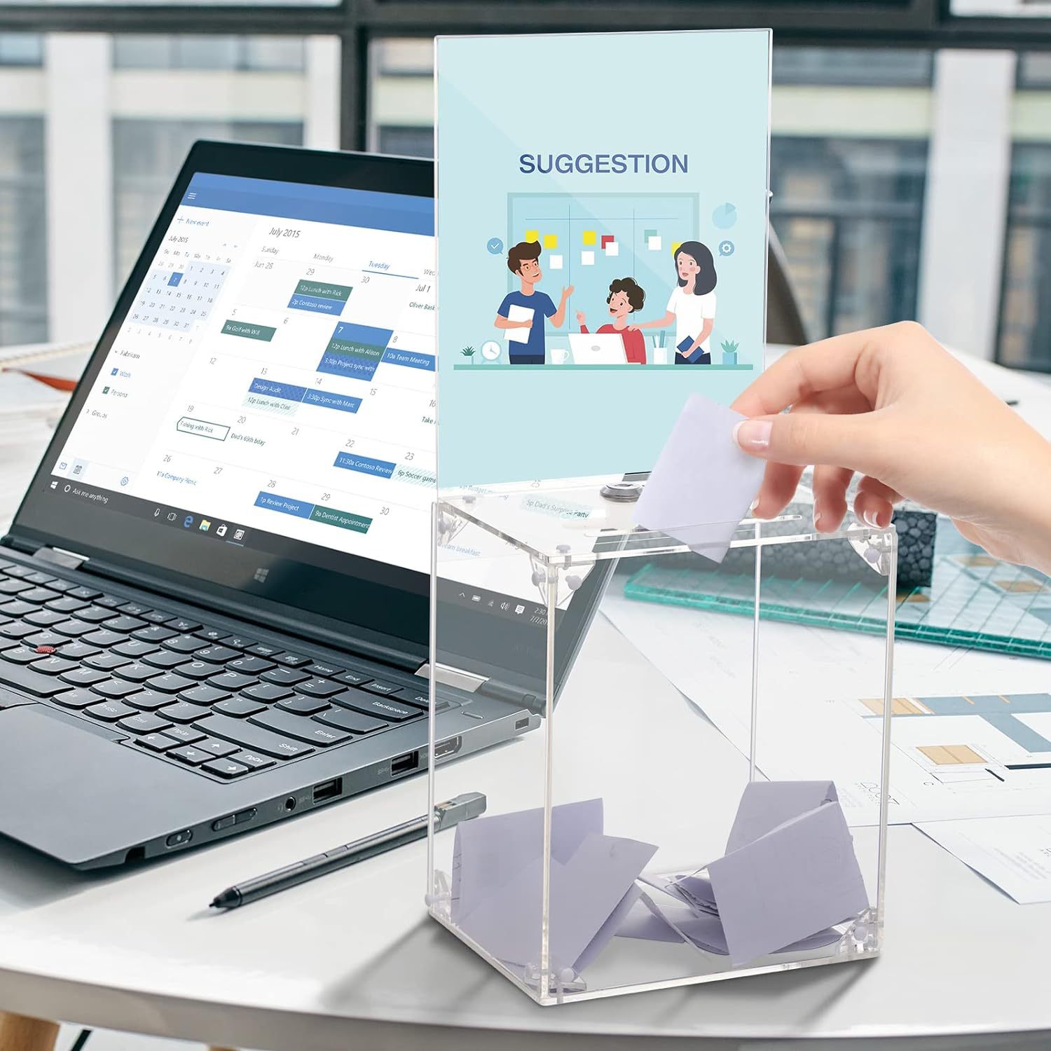 供应亚克力投票箱 选举箱带锁 投票盒 选举盒 亚克力硬币盒带锁