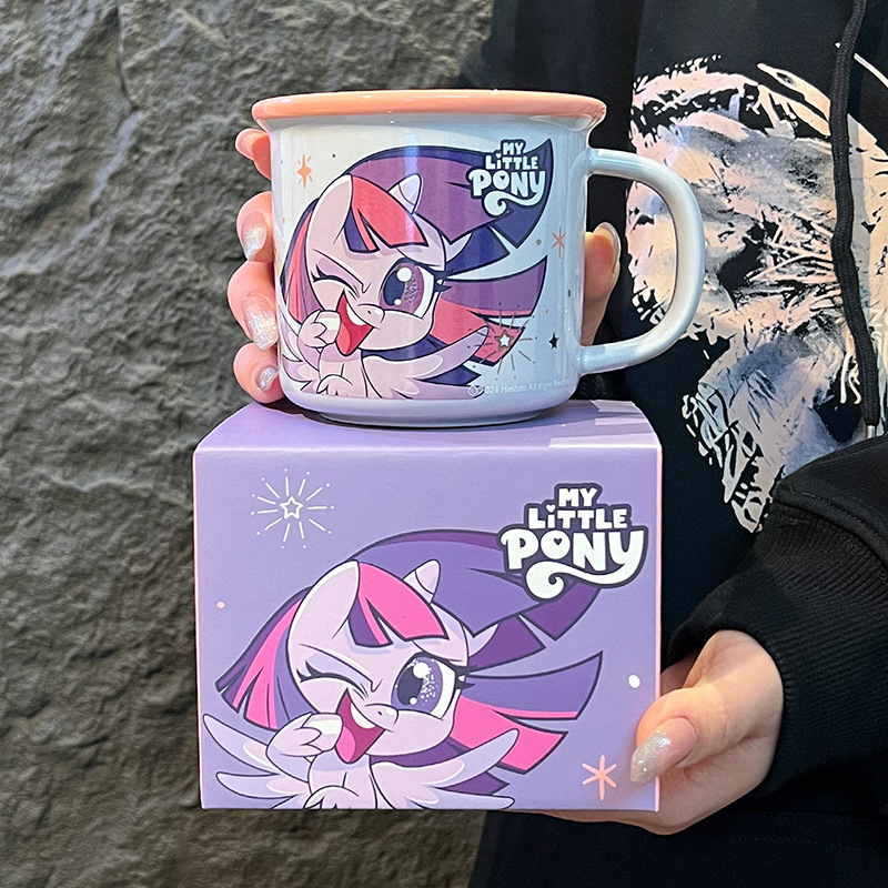 Xiaoma Baoli genuino autorizado recto taza de boca inversa taza de agua para el hogar taza de cerámica regalo de cumpleaños para niñas