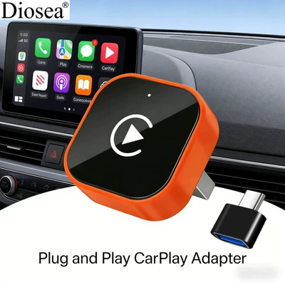 Popular car connectivity box 2-in-1 smart wireless carplay box orange Android Autocarplay box