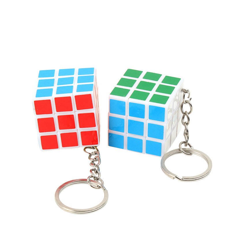 Cross-border puzzle children's key chain pendant 3cm Rubik's cube third-order early education intellectual exercise decompression decompression toy magic