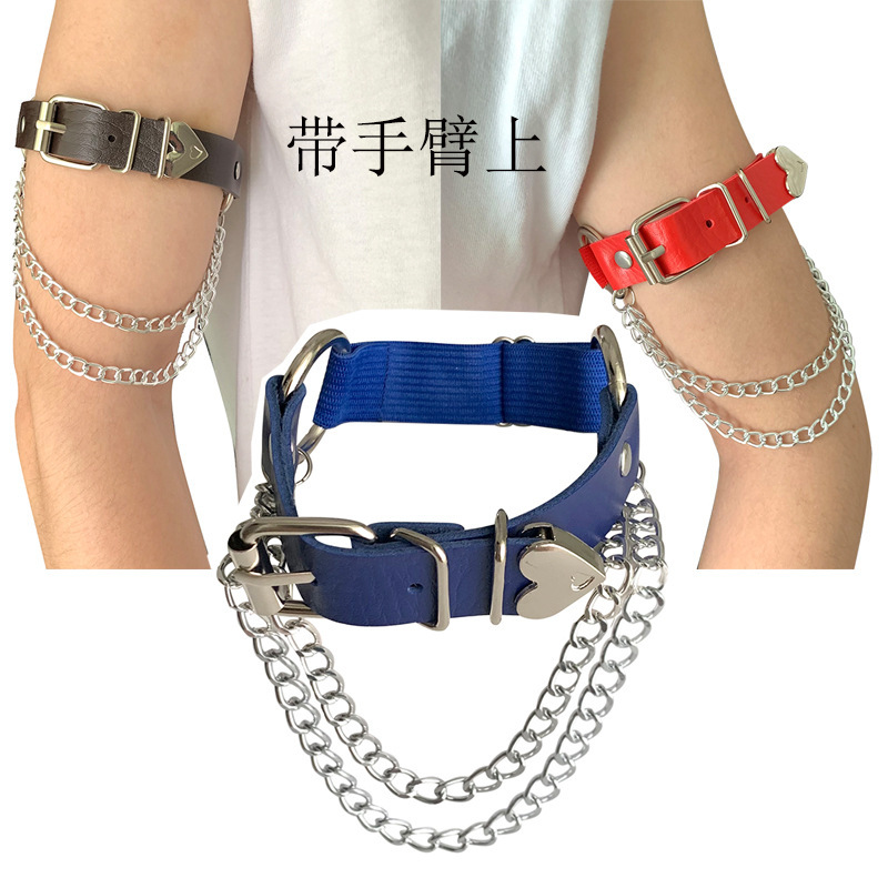 Amazon cross-border hot selling irregular arm chain European and American punk love leather arm ring bracelet bracelet chain jewelry