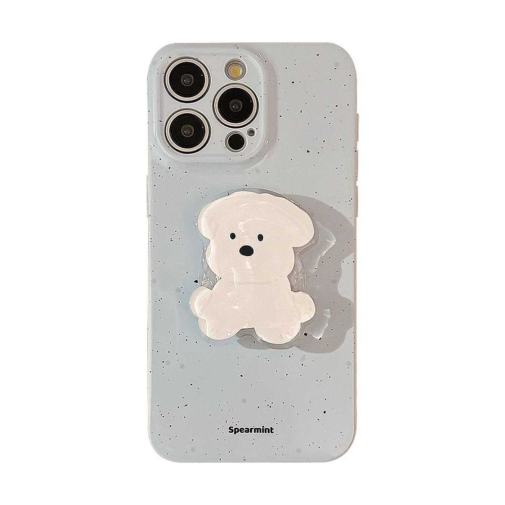 Funda para Teléfono iPhone 15 Pro Max con Soporte de Cachorro Estilo Coreano, Compatible con Apple 14, Película Protectora Suave, Cobertura Total 16, 17 image 6