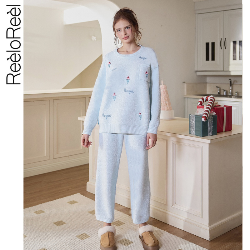 2025 Ruiou Rachel New Winter Women's Pajamas, Luminous Ice Cream Thick Warm Loungewear That Can Be Worn Outside 2025 Ruiou Rachel New Winter Women's Pajamas, Luminous Ice Cream Thick Warm Loungewear That Can Be Worn Outside