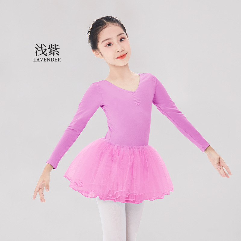 Día del Niño Actuación Niños Ropa de baile Práctica Chica Falda de ballet Chica de manga corta Ropa de baile Princesa Tutú
