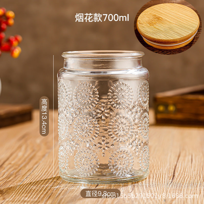 Chino retro Begonia flor vidrio sellado tarro caramelo snack tarro de almacenamiento frutos secos tuerca de almacenamiento tarro