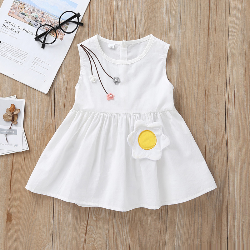 2021 New Dress Summer Baby Cute Vest Skirt Baby Solid Color Sleeveless Skirt display picture 3