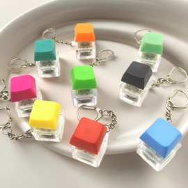 跨境发光高透解压按键机械键盘捏捏乐手指无聊减压按键发泄钥匙扣