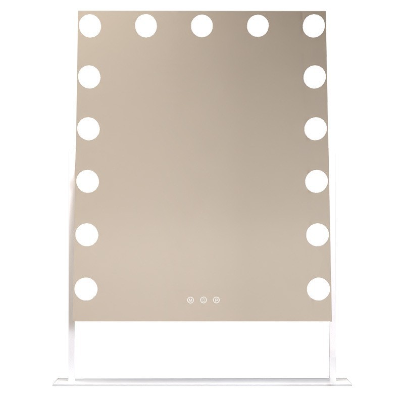 Espejo de maquillaje de escritorio con lámpara de red de luz, espejo rojo con lámpara de escritorio de gran tamaño para el hogar, estudiantes de alto nivel