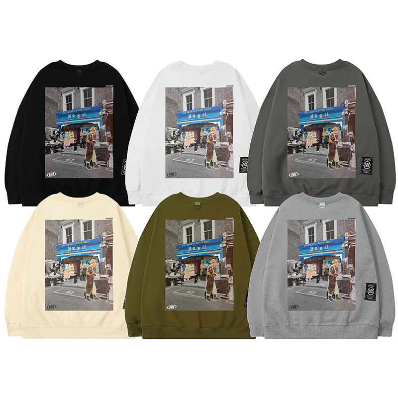 Men's Clothing round neck pullover sweater heavyweight high street original designer brand Japanese couple style _voghion.com