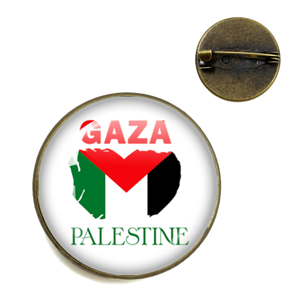 Transfronterizo pin bandera palestina vidrio personalidad arte insignia broche accesorios hombres mujeres broche