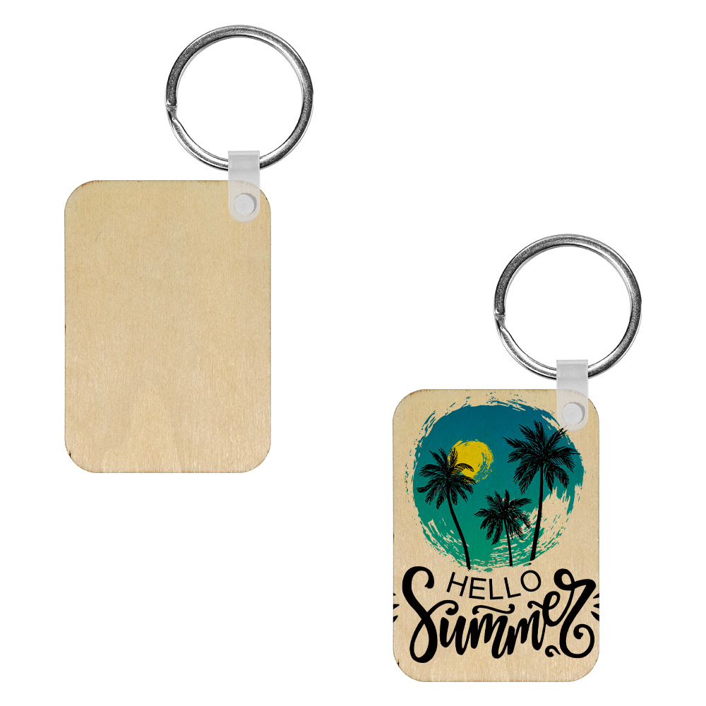 Sublimación llavero de madera contrachapada en blanco bolso de personalidad creativa llavero de joyería al por mayor