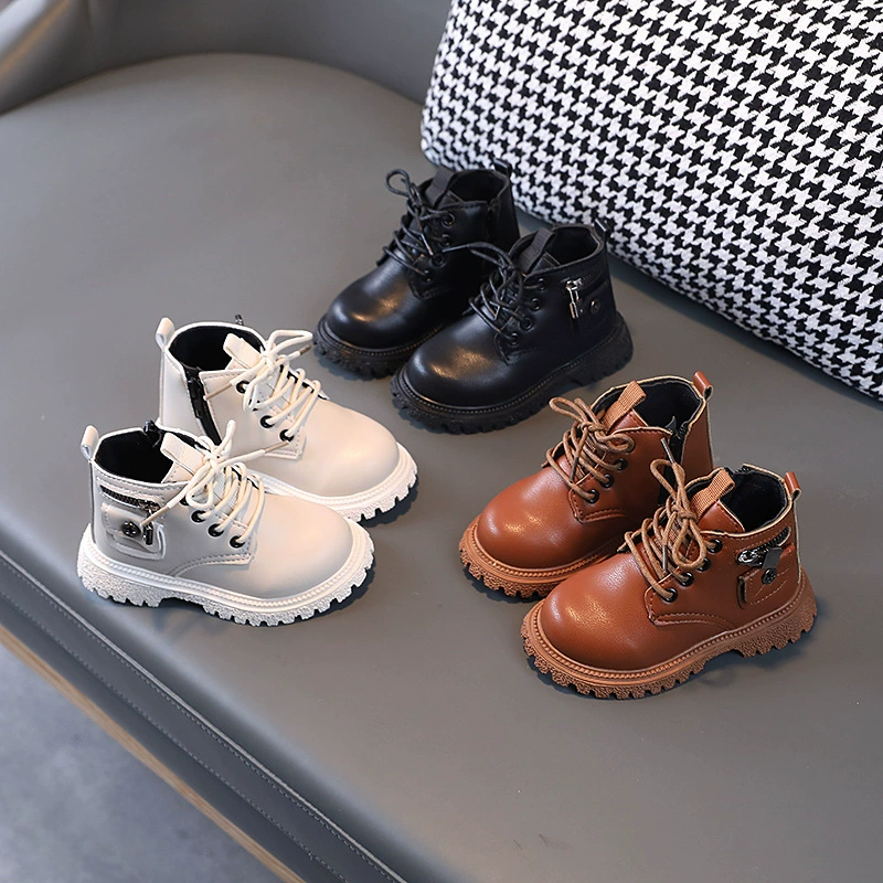 2022 осень-зима новый английский стиль девушки одиночные сапоги мальчик Мартин сапоги детские молнии