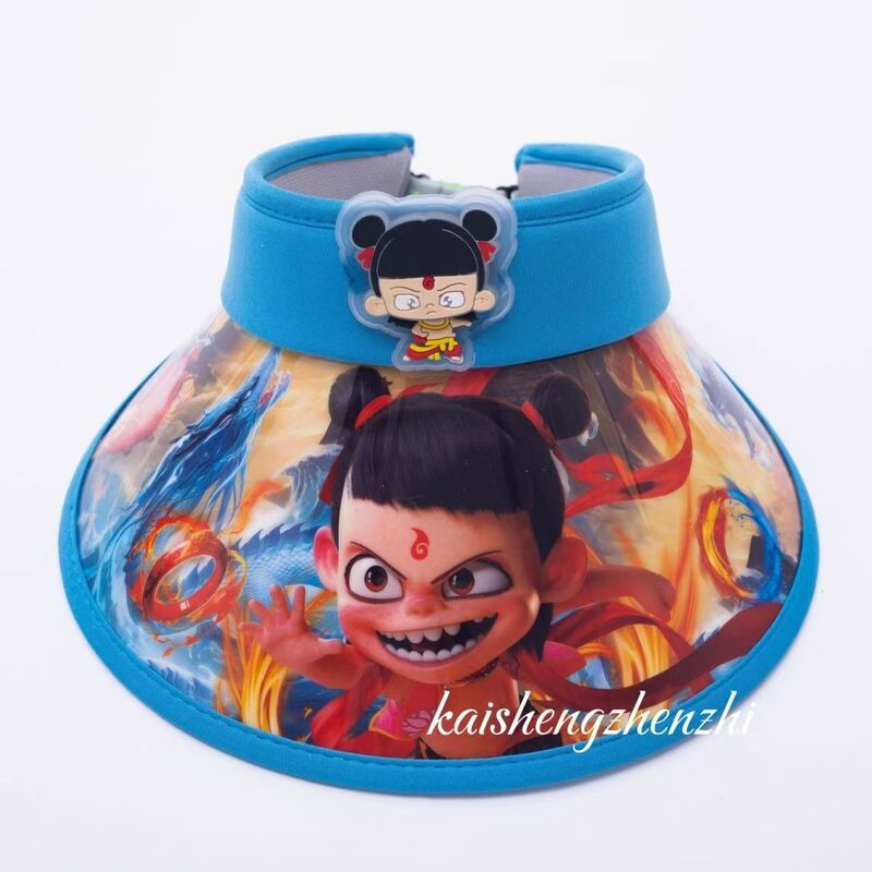 新しい 3D 子供用日よけ帽子抗 UV 屋外大きなつば空のトップ日よけ帽子漫画アニメーション日焼け止め帽子|undefined