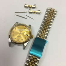 手表配件Lao壳8200 2836 2834 2879机芯表壳36mm单历间金带五珠款